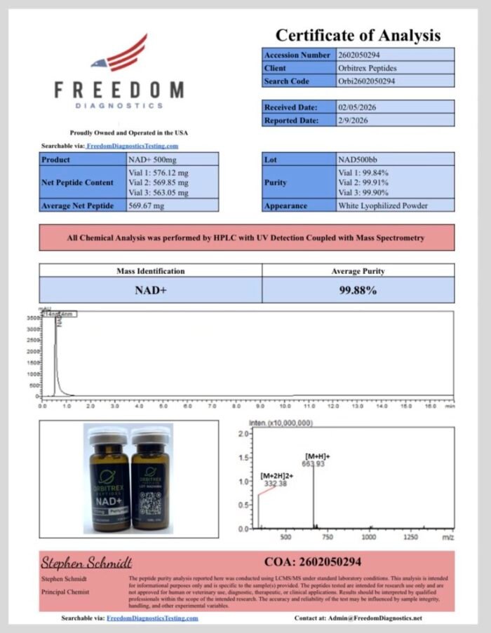 Screenshot NAD+ 500mg